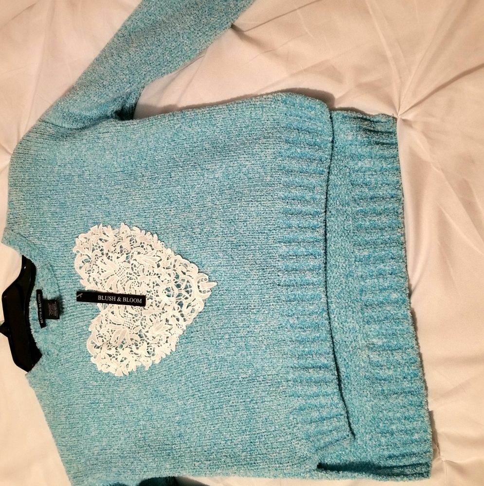 ( Girls ) Blush & Bloom Heart Crop Top Sweater